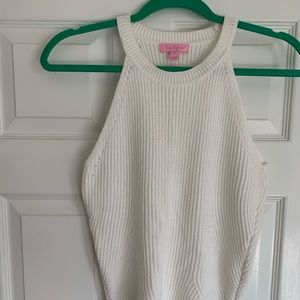 Lilly Pulitzer White Sweater Tank, Size Medium